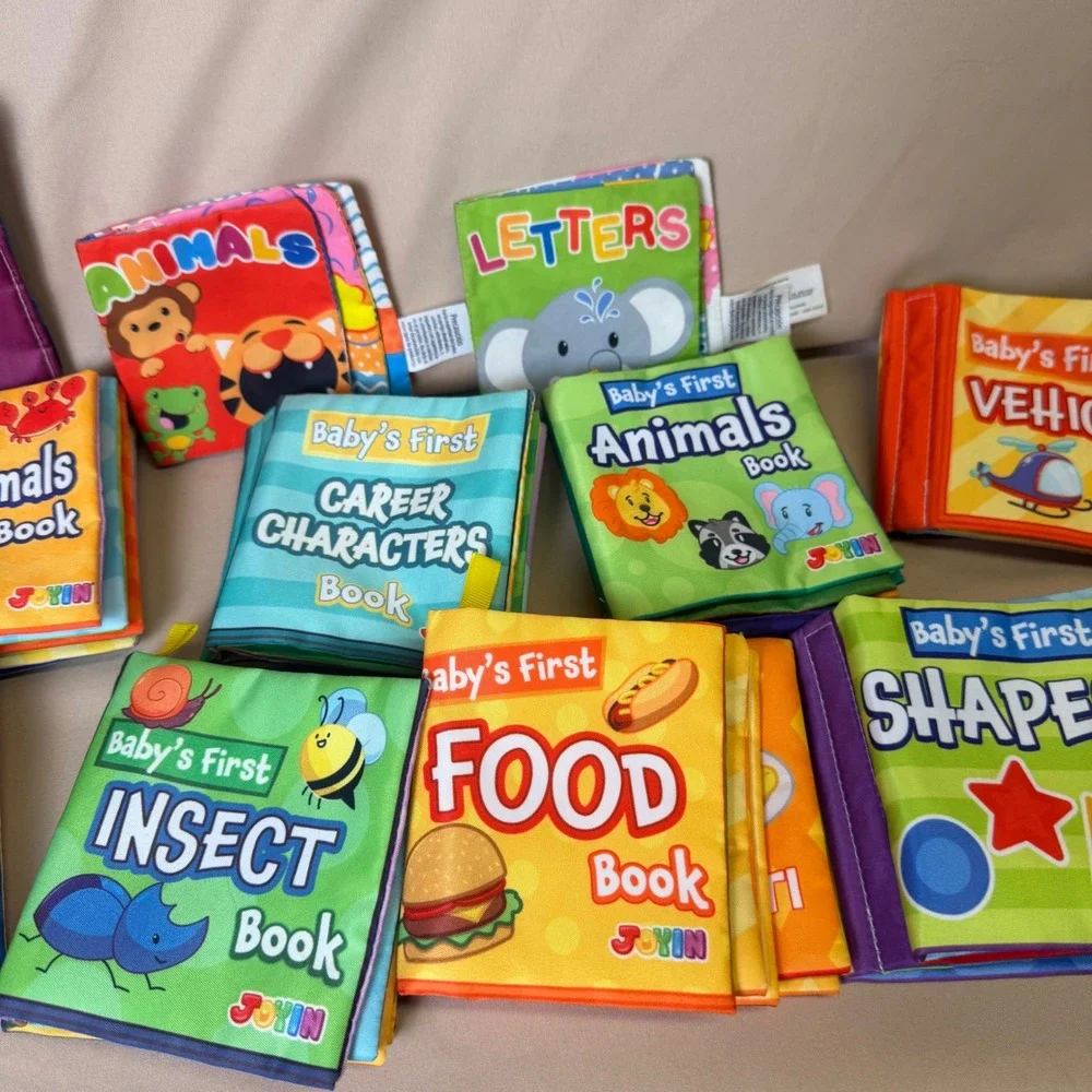 Joyin Baby's First Soft Cloth Book Set 12 Pack Sensory Learning Toys with Pouch